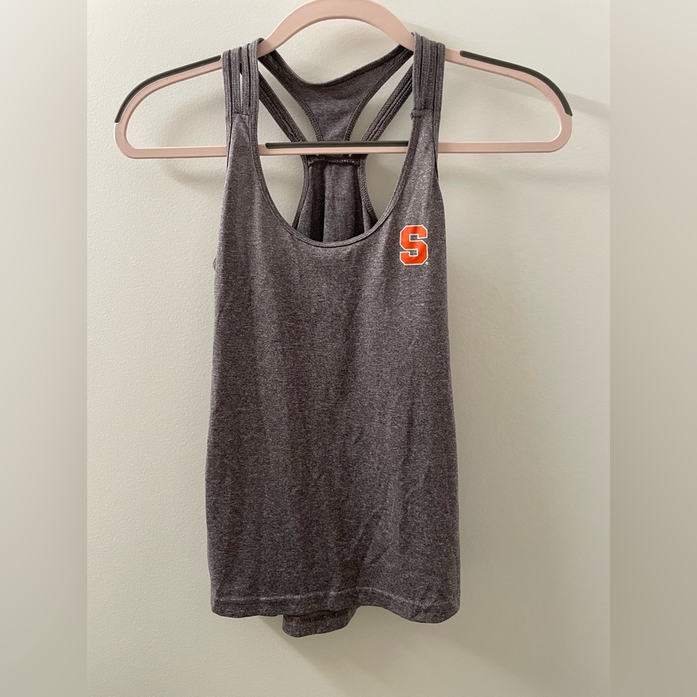 Syracuse heather grey razor back workout tank